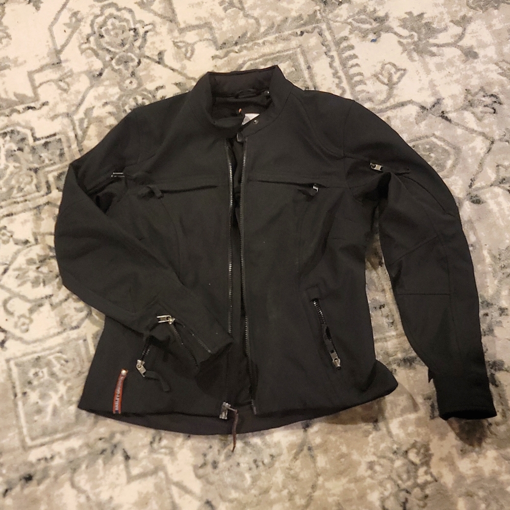 Harley Davidson motorcycle Jacket. Women's medium, black, armor plate pockets